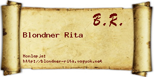 Blondner Rita névjegykártya